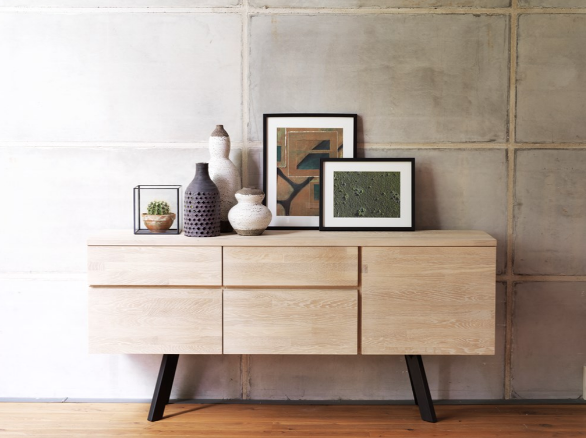 Dressoir 'Fred' - Witgeolied Eiken