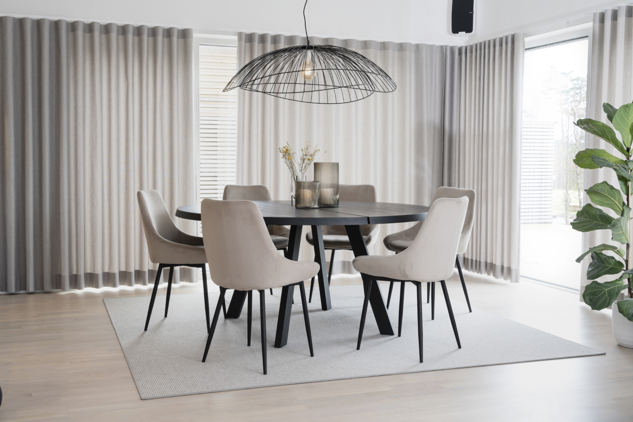 Eettafel 'Fred' Rond 160cm - Zwart