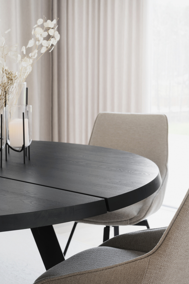 Eettafel 'Fred' Rond 160cm - Zwart