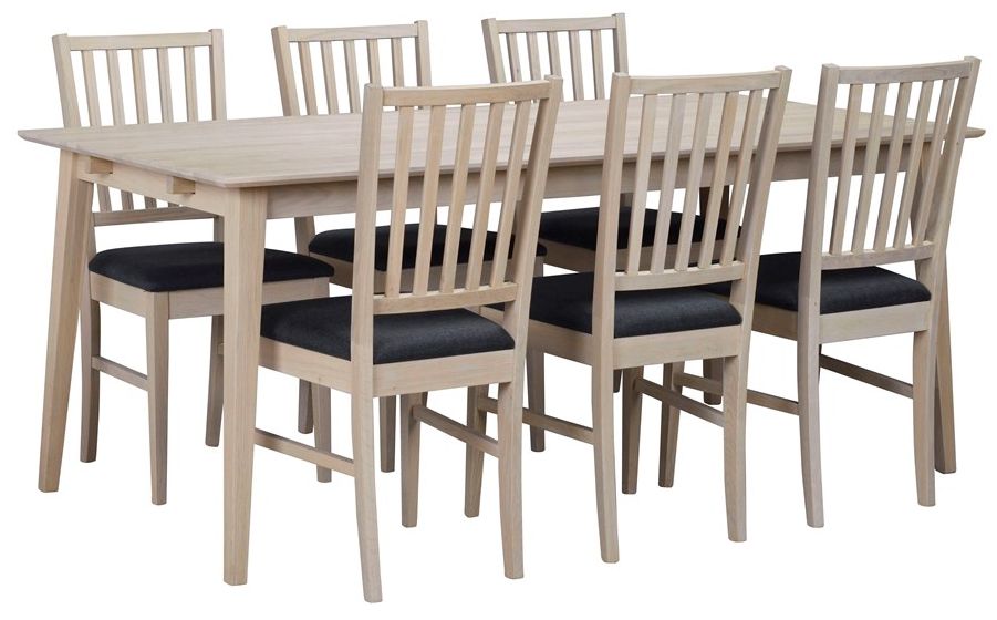 Eettafel 'Filippa' 170x105cm - Eiken/Witgepigmenteerd