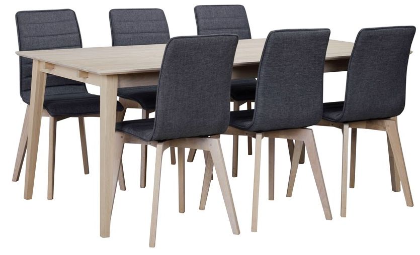 Eettafel 'Filippa' 170x105cm - Eiken/Witgepigmenteerd