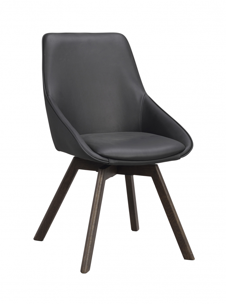Stoel 'Alison' Leer - Zwart/bruin