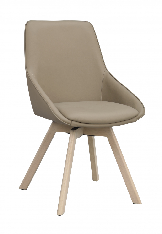 Stoel 'Alison' Leer - Beige/witgepigmenteerd