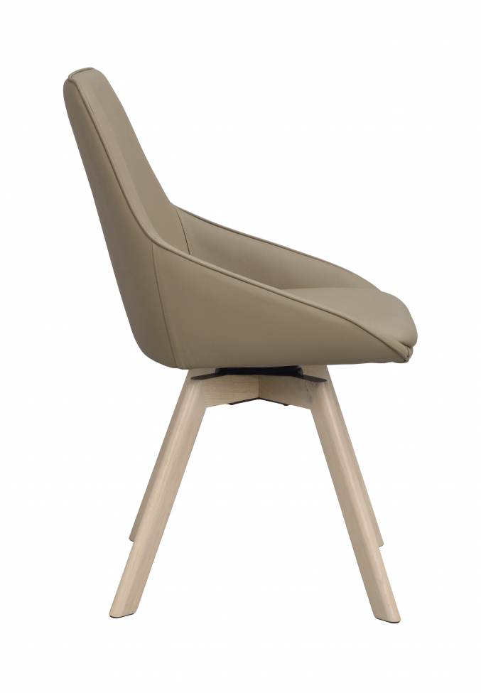 Stoel 'Alison' Leer - Beige/witgepigmenteerd