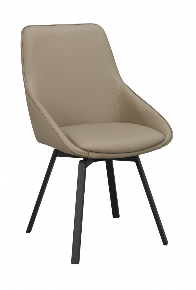 Stoel 'Alison' Leer - Beige/zwart