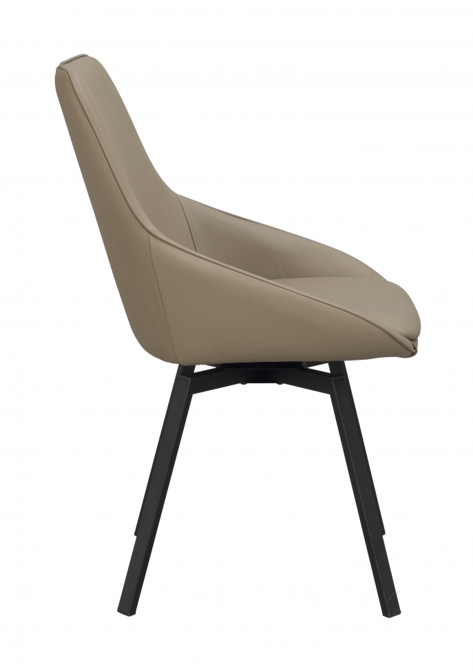 Stoel 'Alison' Leer - Beige/zwart