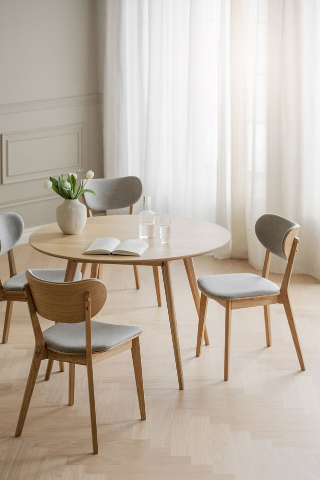 Ronde Eettafel 'Yumi' Rond 115cm - Eik