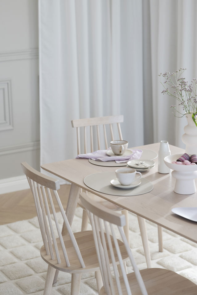 Eettafel 'Yumi' 190x90cm - Witgeolied eiken