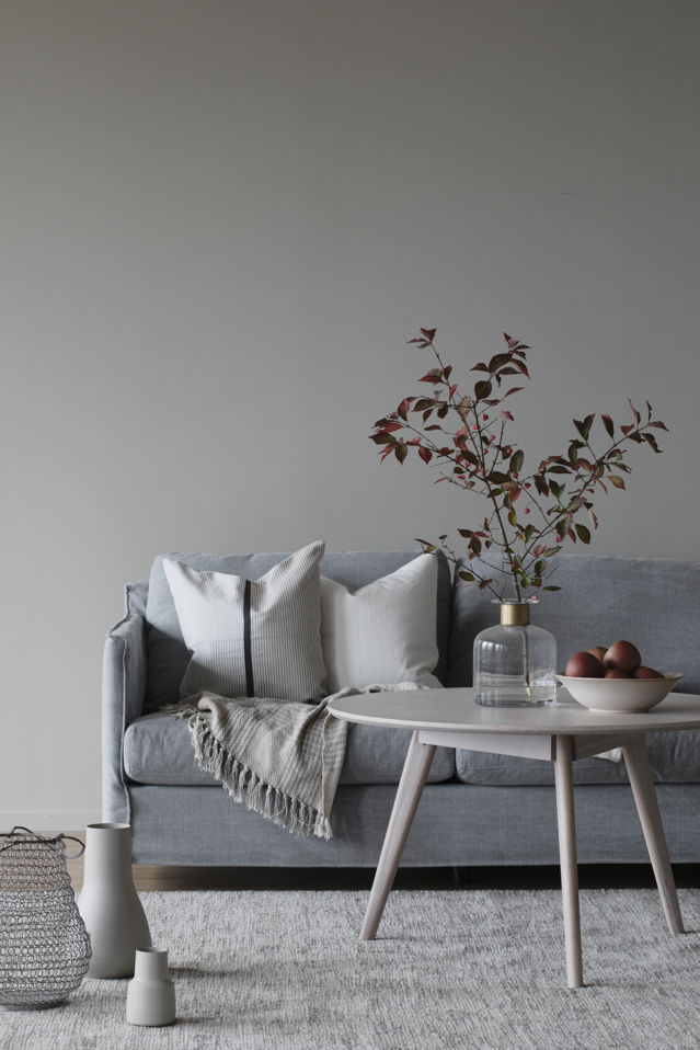 Salontafel 'Yumi' Rond 90cm - Witgeolied eiken