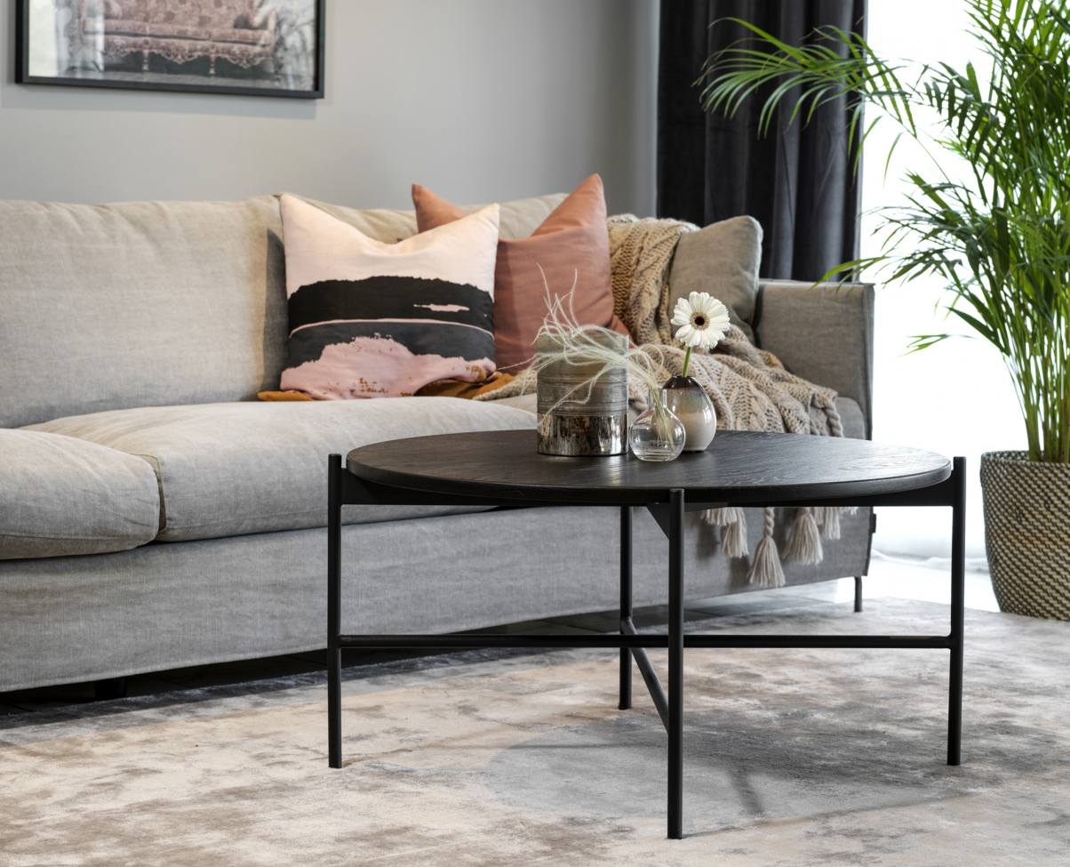 Salontafel 'Skye' Rond 89cm - Zwart