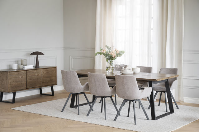 Eettafel 'Melville' 210x95cm - Bruin/Zwart