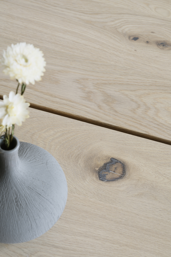 Salontafel 'Melville' 140x65cm - Witgeolied Eiken/Zwart