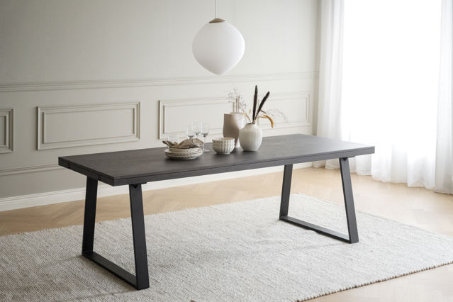 Eettafel 'Brooklyn' 220x95cm - Donkerbruin/U-poot