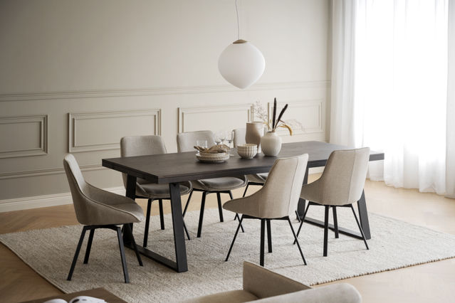 Eettafel 'Brooklyn' 220x95cm - Donkerbruin/U-poot