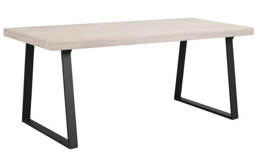Eettafel 'Brooklyn' 170x95cm - Witgeolied/Zwart U-poot