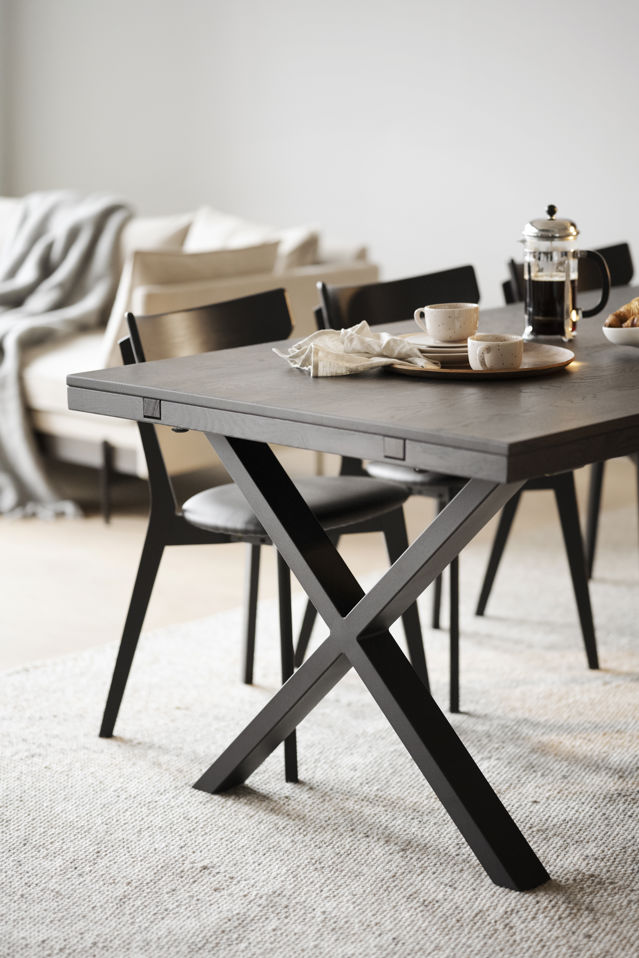 Eettafel 'Brooklyn' 170x95cm - Donkerbruin/X-poot