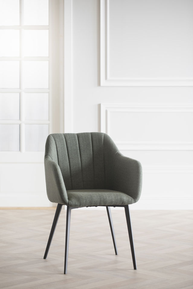 Armstoel 'Bolton' - Groen/Zwart