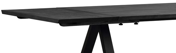 Eettafel 'Carradale' 220x100cm - Zwart/V-poot