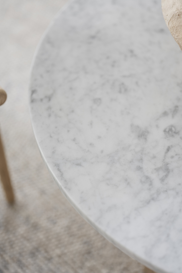 Salontafel 'Brooksville' Rond 90cm - Wit/Bruin