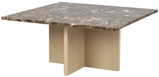 Salontafel 'Brooksville' 90x90cm - Bruin/Witgepigmenteerd