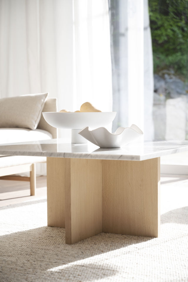 Salontafel 'Brooksville' 90x90cm - Wit/Witgepigmenteerd
