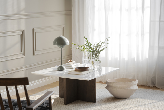 Salontafel 'Brooksville' 90x90cm - Wit/Bruin