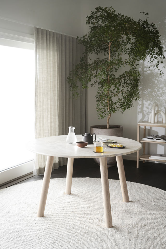 Eettafel 'Taransay' Rond 125cm - Beige/Witgepigmenteerd