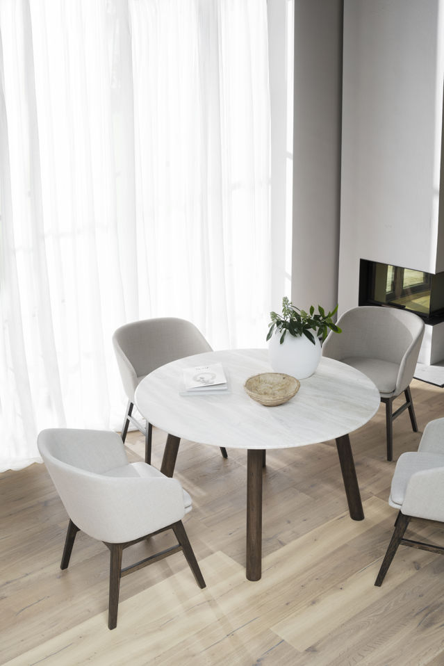 Eettafel 'Taransay' Rond 125cm - Beige/Bruin