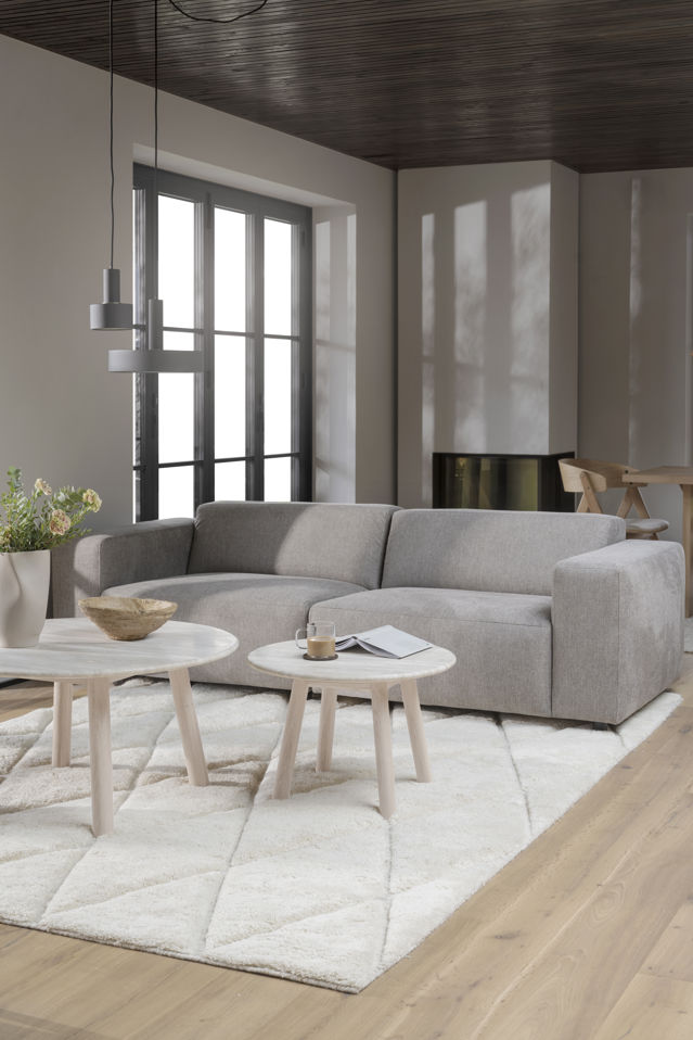 Salontafel 'Taransay' Rond 90cm - Beige/Witgepigmenteerd