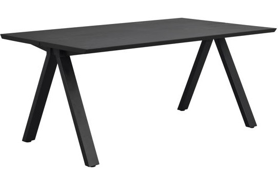 Eettafel 'Carradale' 170x100cm - Zwart/V-poot