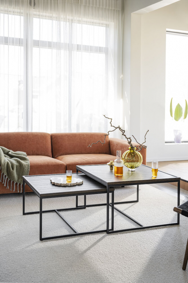Salontafel 'Deerfield' 80x80cm - Donker eik