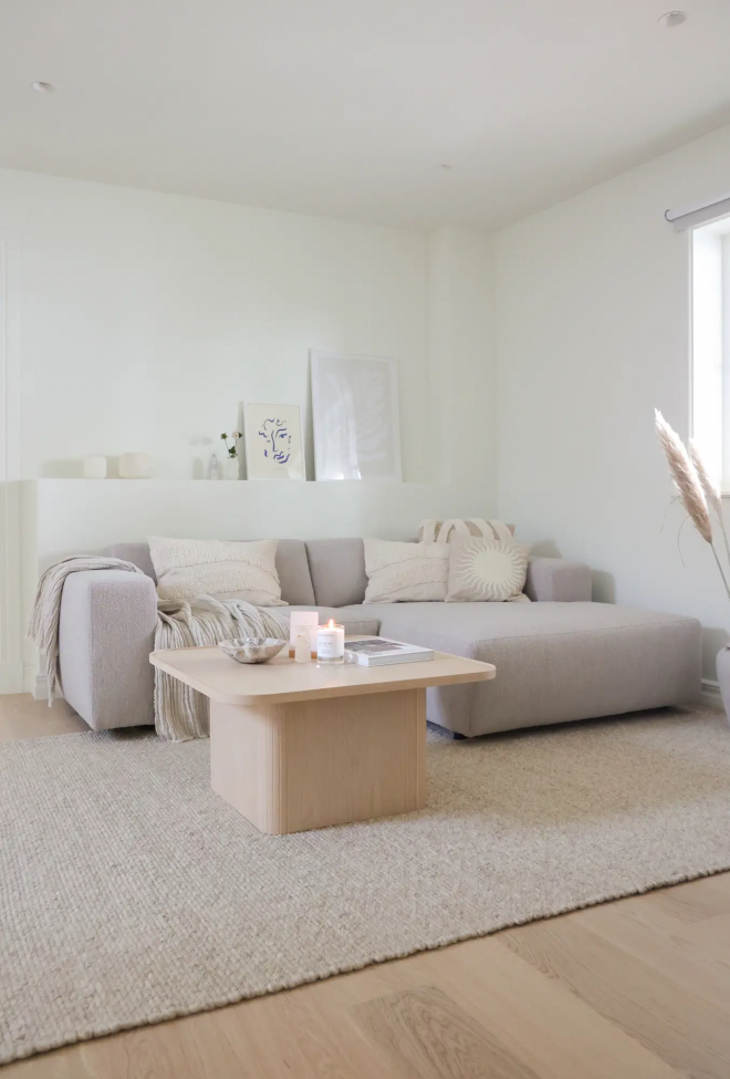 3-zitsbank 'Willard' chaise longue H - Lichtbeige