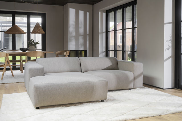 3-zitsbank 'Willard' chaise longue V - Lichtbeige