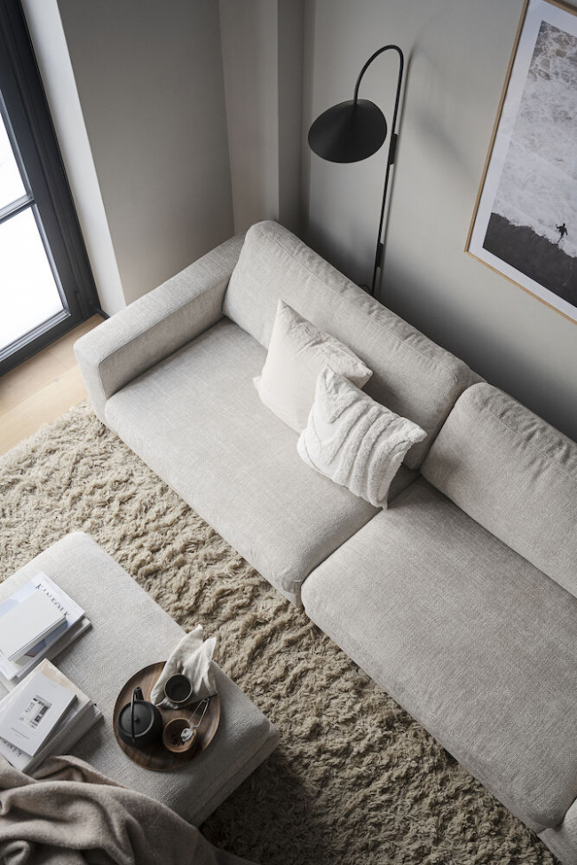 Hoekfauteuil 'Duncan' Rechts - Lichtgrijs