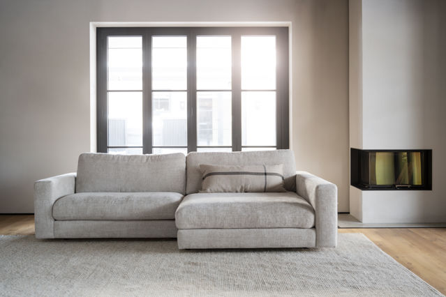 3-zitsbank 'Duncan' chaise longue H - Lichtgrijs