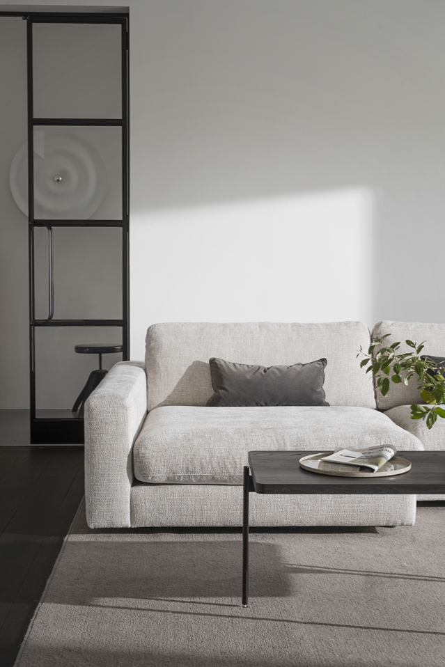 3-zitsbank 'Duncan' chaise longue V - Lichtgrijs