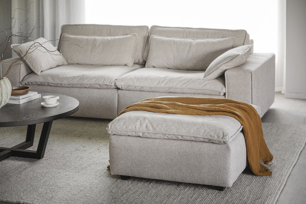 Voetenbank 'Rawlins' - Beige