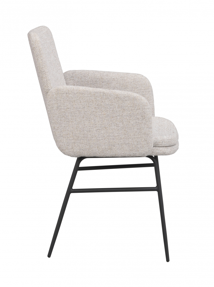 Armstoel 'Conklin' - Lichtbeige/zwart