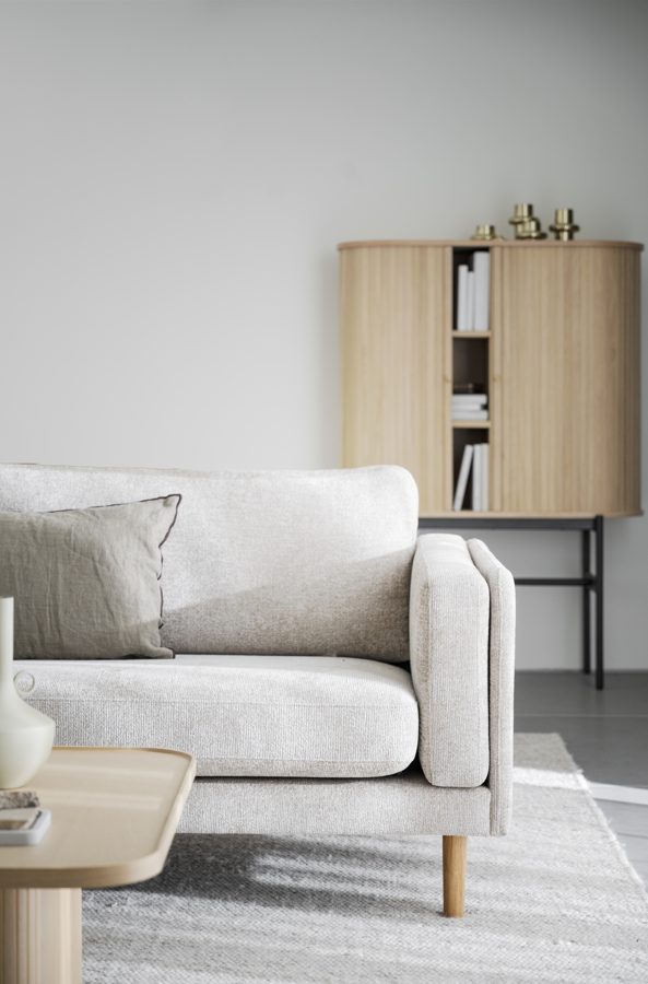 3-Zitsbank 'Braden' - Lichtbeige/eiken