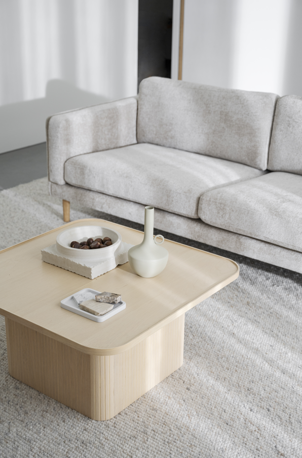 3-Zitsbank 'Braden' - Lichtbeige/witgepigmenteerd