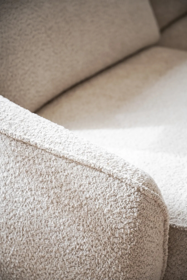 3-zitsbank 'Norris' Chaise longue links - Lichtbeige