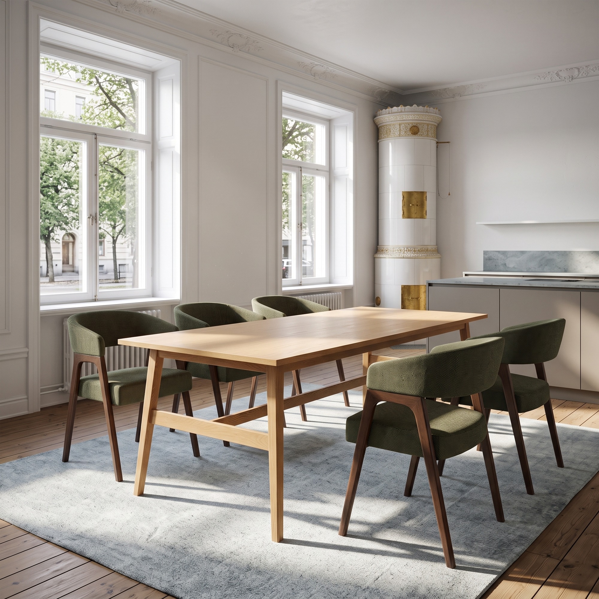 Eettafel 'Alfors' 210x100cm - Naturel