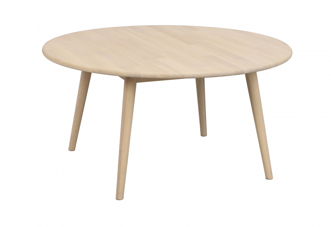 Salontafel 'Tompkins' rond Ø90 - Witgepigmenteerd eiken
