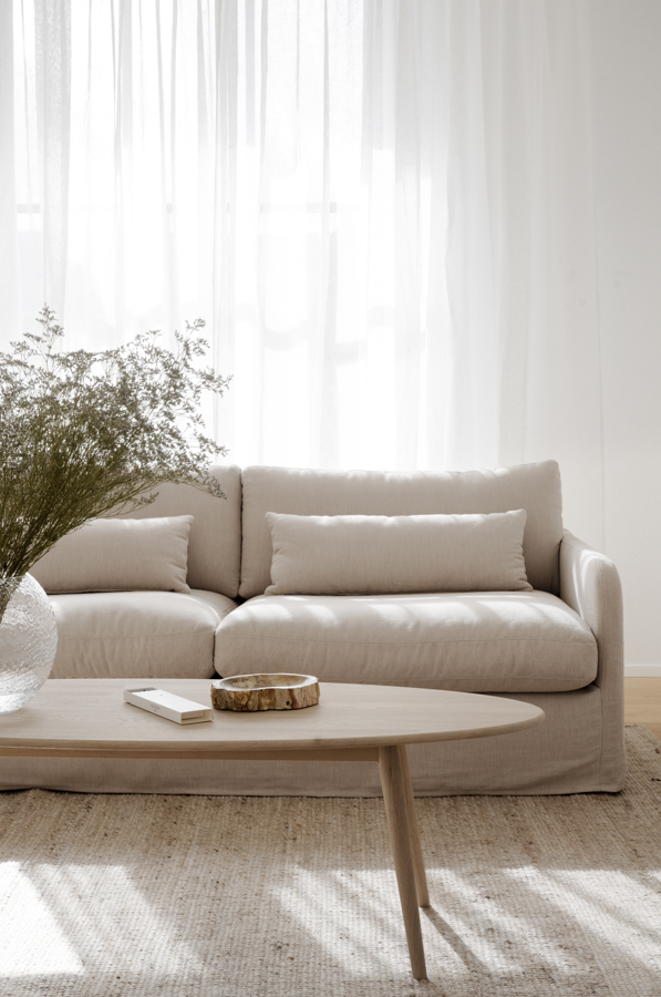 Salontafel 'Tompkins' 150x60cm - Witgepigmenteerd eiken