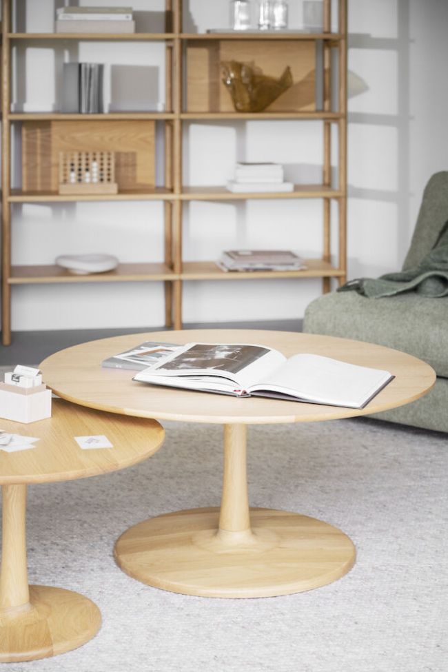 Salontafel 'Hobart' Rond 90cm - Eiken
