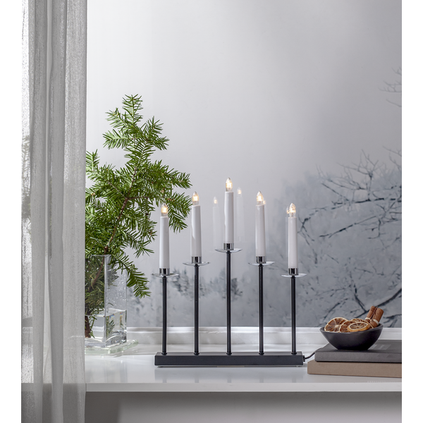 Adventskaarsenhouder 'Greta' - Zwart/Zilver