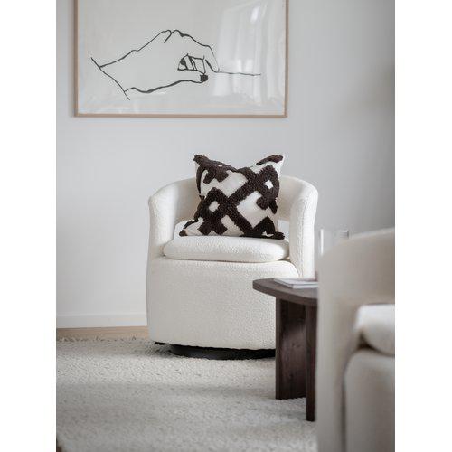 Kussenhoes 'Ines' 45x45- Bruin