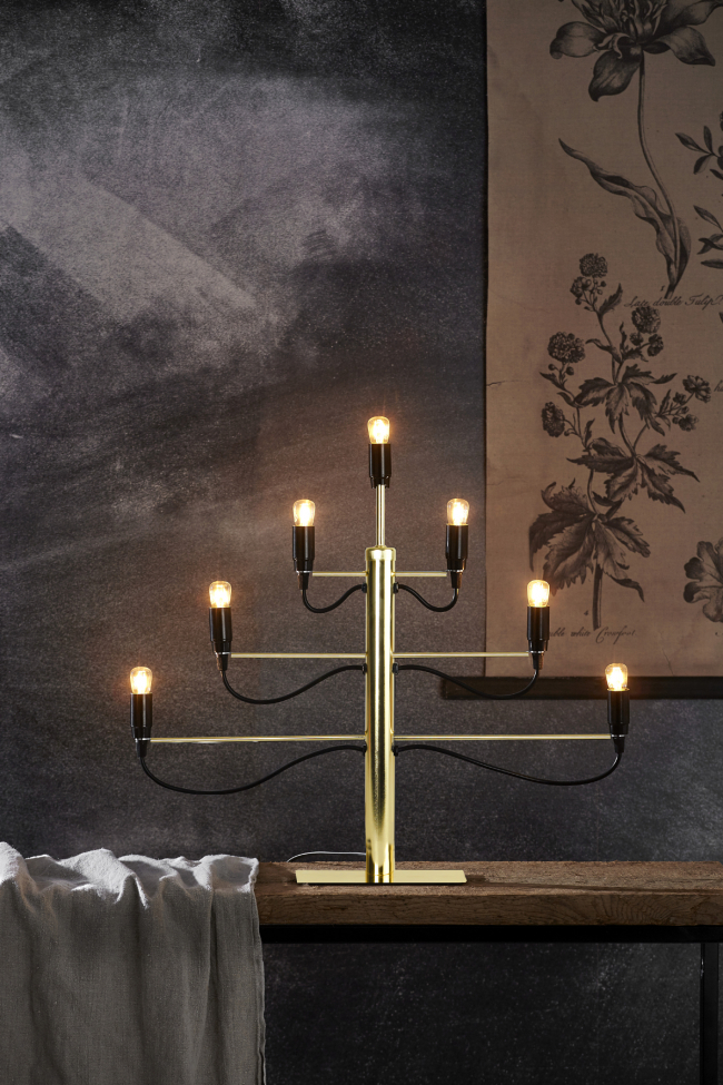 Adventskandelaar 'Milano' - Zwart/Goud