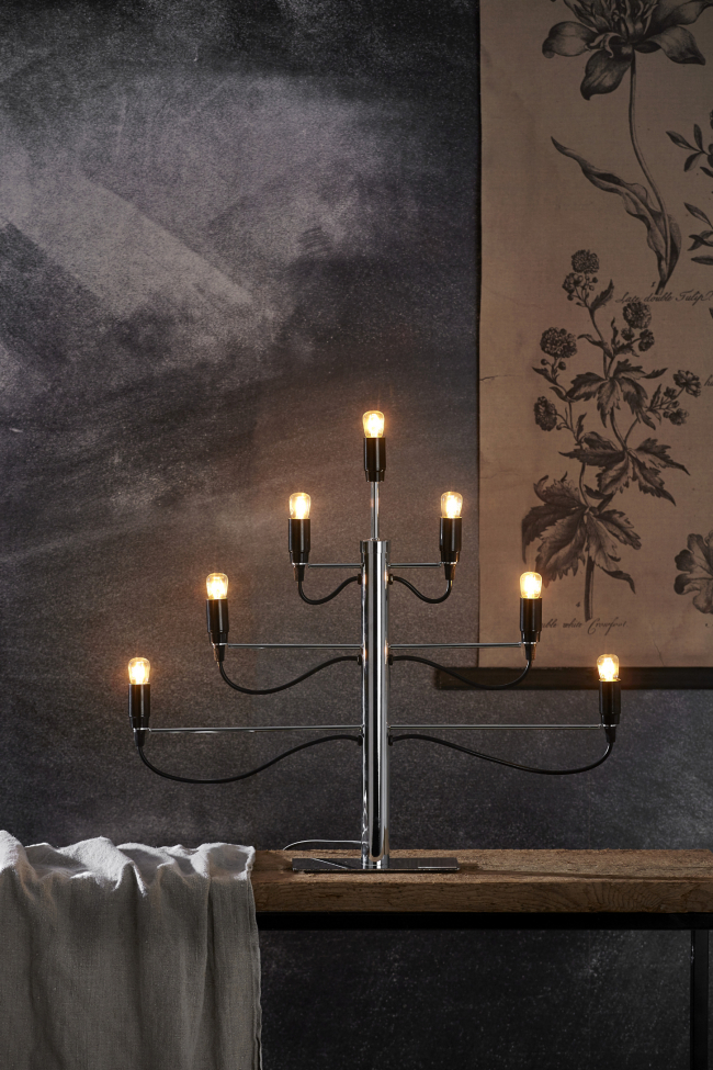 Adventskandelaar 'Milano' - Zwart/Zilver