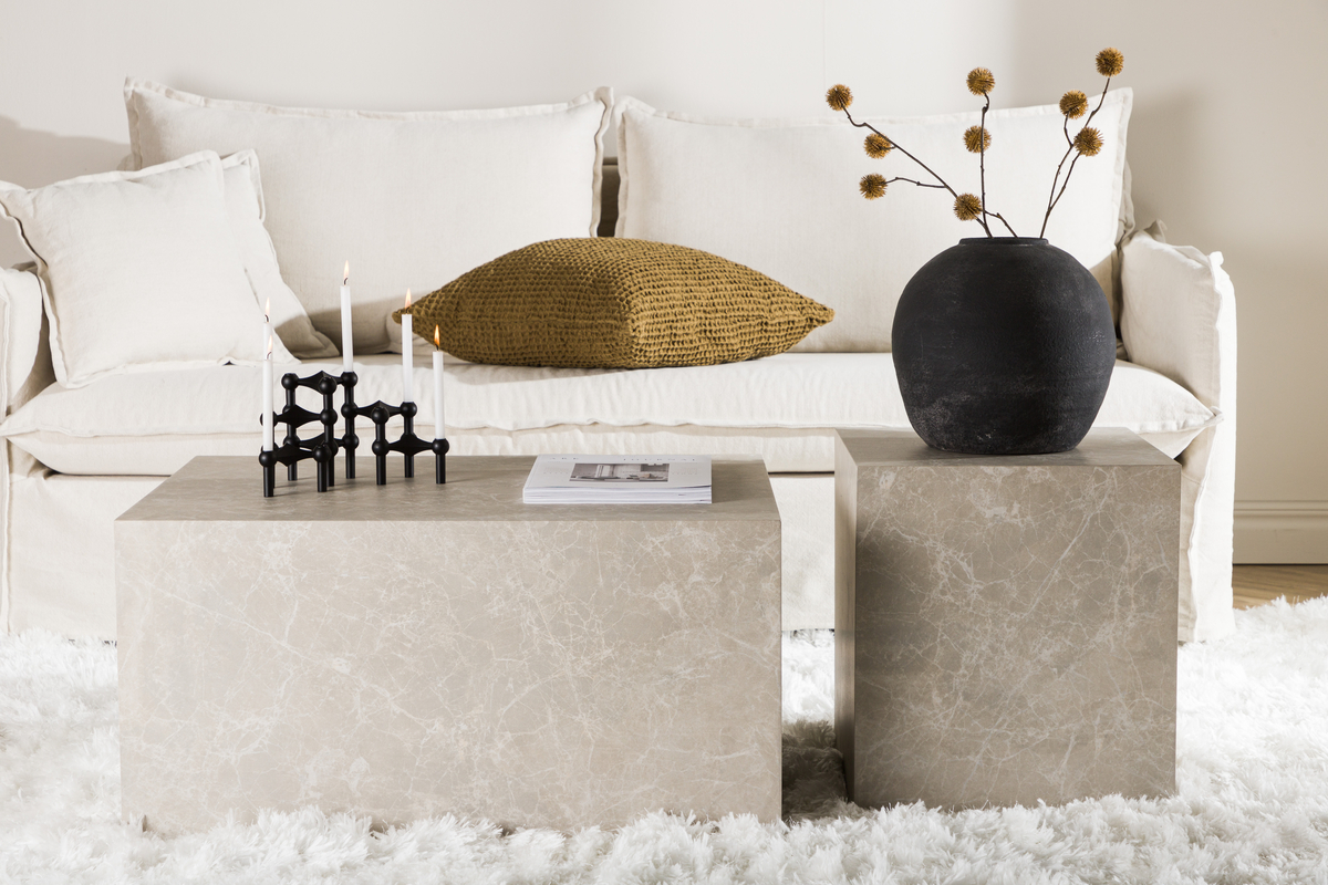 Salontafel 'Ydre' 40x40 - Beige